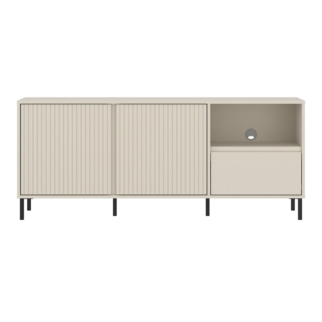 Wooden TV Stand Wide With 2 Doors And 1 Drawer - Avenale