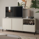 Wooden TV Stand Wide With 2 Doors And 1 Drawer - Avenale