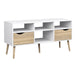 Wooden TV Stand Wide With 2 Drawers And 4 Shelves - Oslo