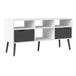 Wooden TV Stand Wide With 2 Drawers And 4 Shelves - Oslo
