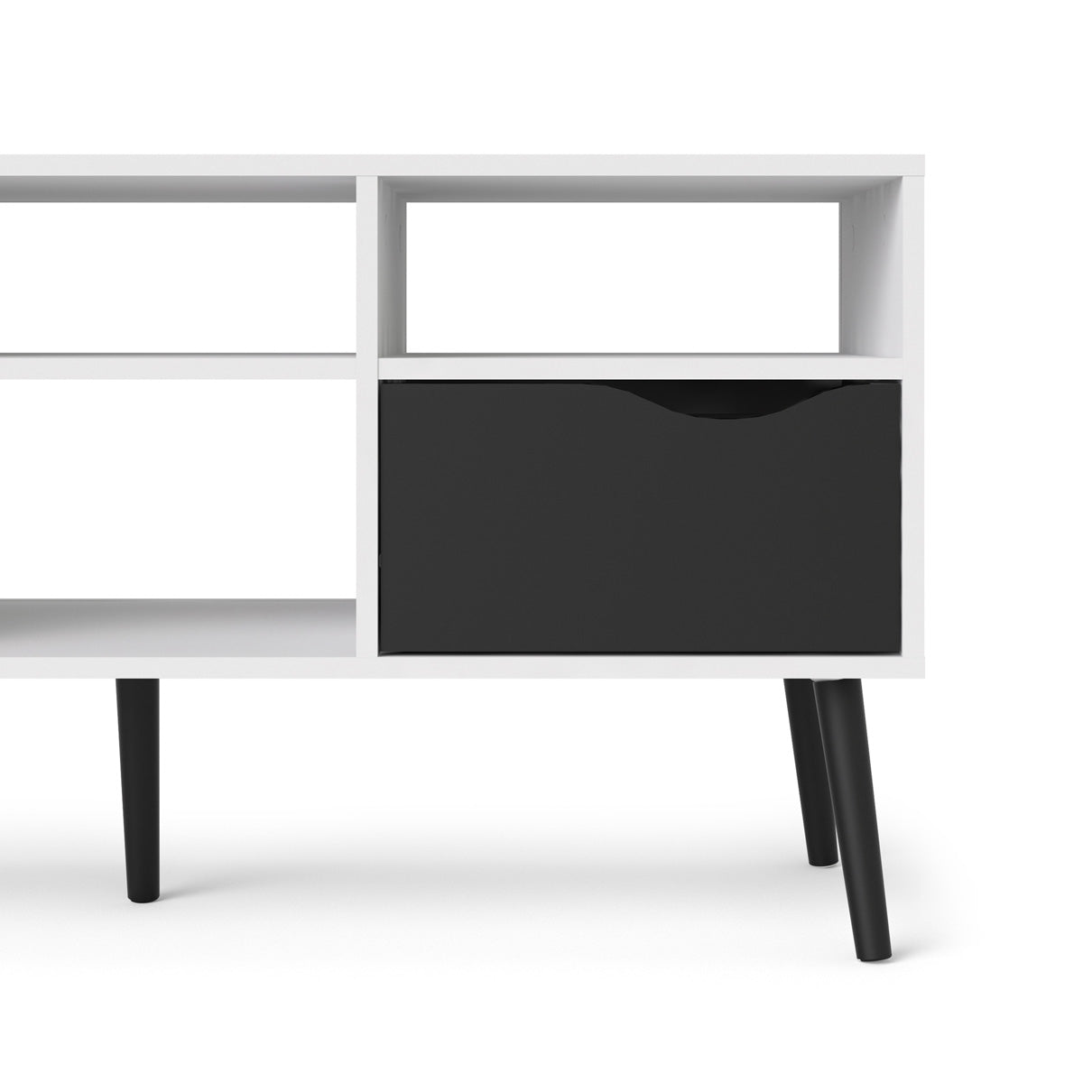 Wooden TV Stand Wide With 2 Drawers And 4 Shelves - Oslo