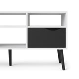 Wooden TV Stand Wide With 2 Drawers And 4 Shelves - Oslo