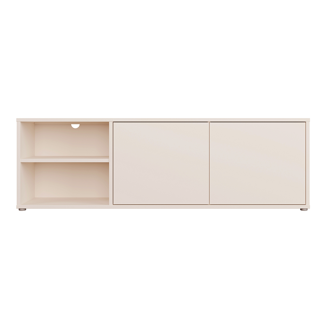 Wooden TV Stand Wide With 2 Push-to-Open Doors And 1 Open Shelf - Alice Springs