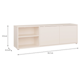 Wooden TV Stand Wide With 2 Push-to-Open Doors And 1 Open Shelf - Alice Springs