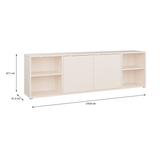 Wooden TV Stand Wide With 2 Push-to-Open Doors And 2 Open Shelves - Alice Springs