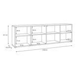 Wooden TV Stand Wide With 2 Push-to-Open Doors And 2 Open Shelves - Alice Springs