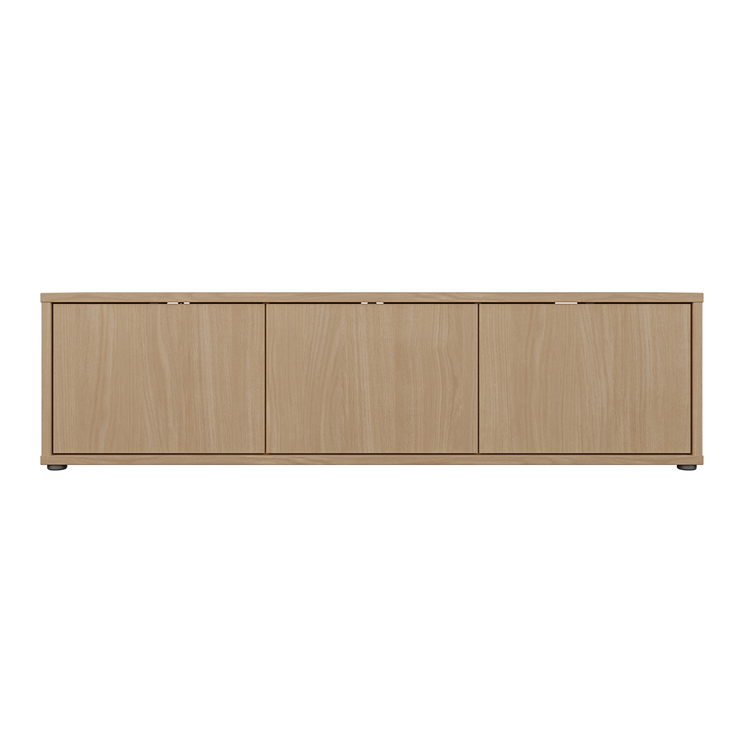 Wooden TV Stand Wide With 3 Push-to-Open Doors - Alice Springs