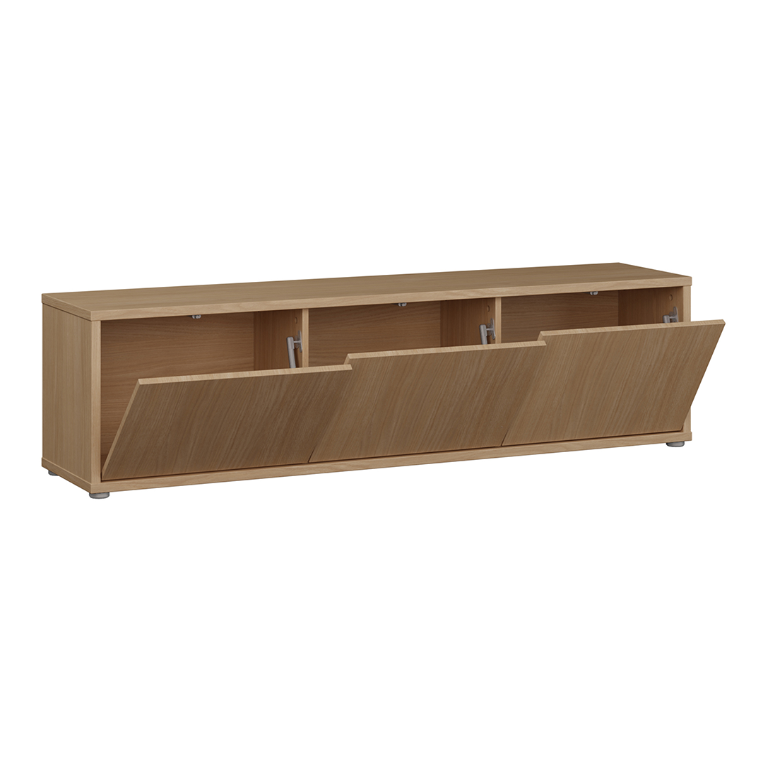Wooden TV Stand Wide With 3 Push-to-Open Doors - Alice Springs