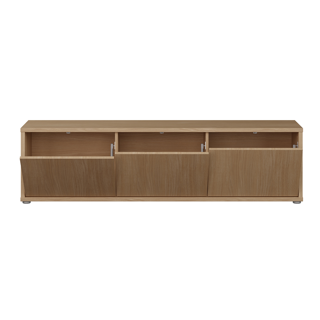 Wooden TV Stand Wide With 3 Push-to-Open Doors - Alice Springs