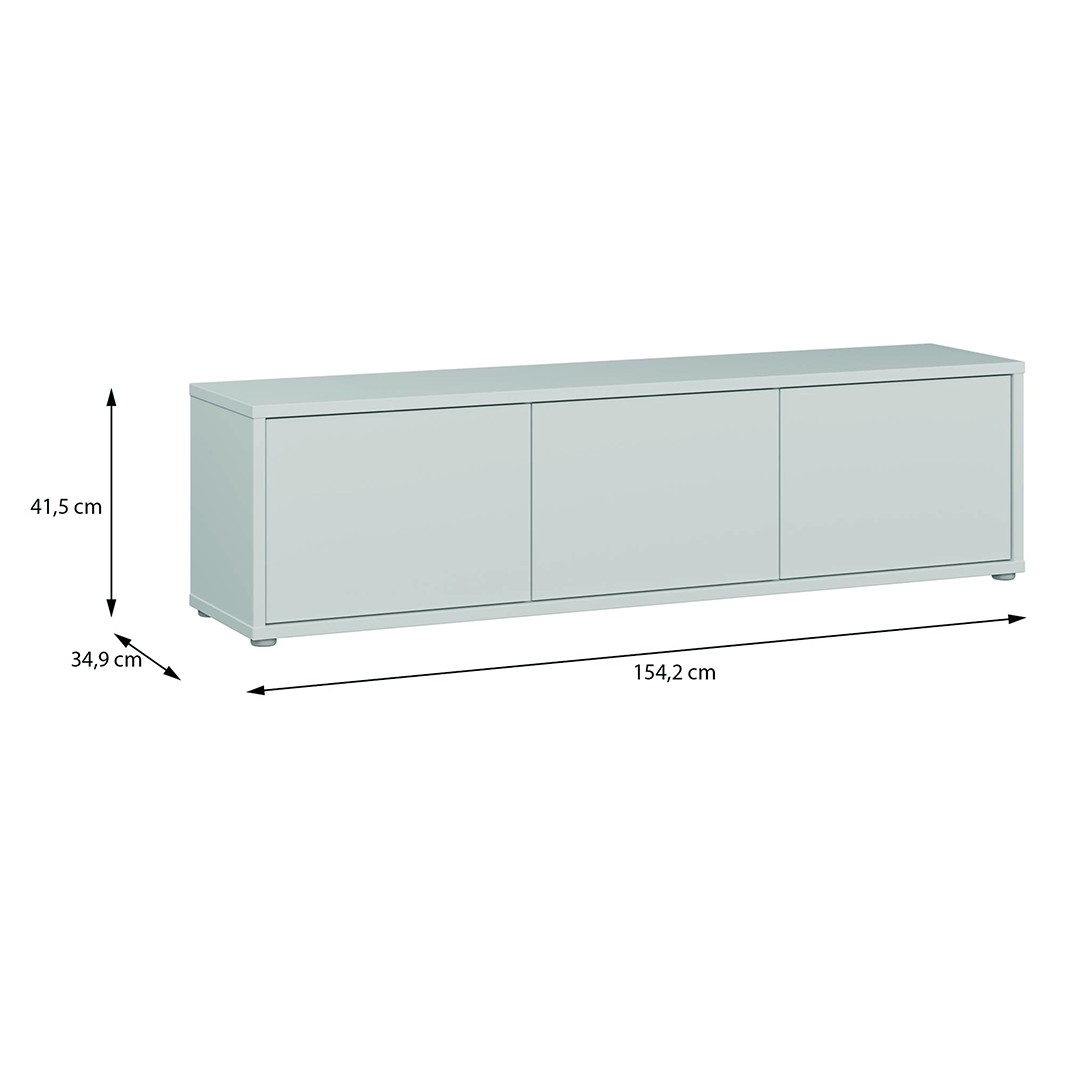 Wooden TV Stand Wide With 3 Push-to-Open Doors - Alice Springs