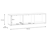 Wooden TV Stand Wide With 3 Push-to-Open Doors - Alice Springs