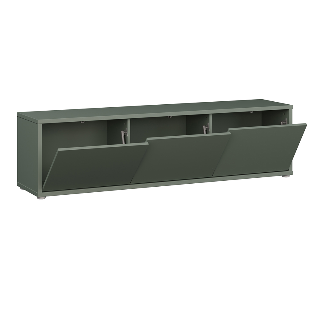 Wooden TV Stand Wide With 3 Push-to-Open Doors - Alice Springs