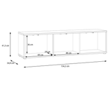 Wooden TV Stand Wide With 3 Push-to-Open Doors - Alice Springs