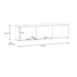 Wooden TV Stand Wide With 3 Push-to-Open Doors - Alice Springs