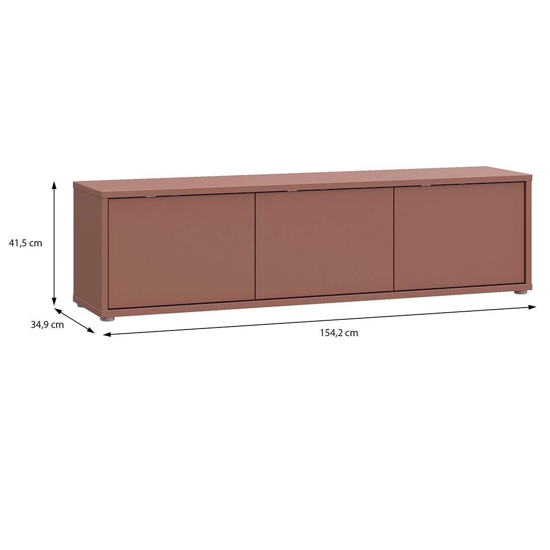 Wooden TV Stand Wide With 3 Push-to-Open Doors - Alice Springs