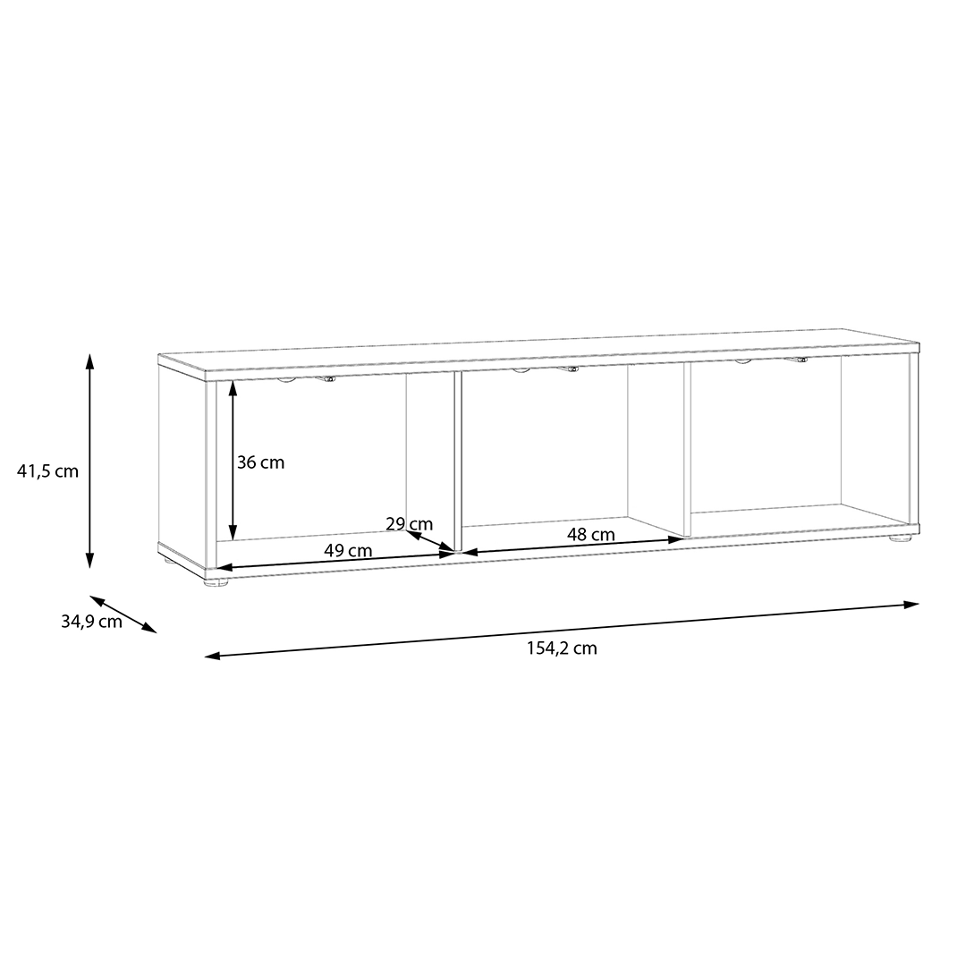 Wooden TV Stand Wide With 3 Push-to-Open Doors - Alice Springs