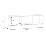 Wooden TV Stand Wide With 3 Push-to-Open Doors - Alice Springs
