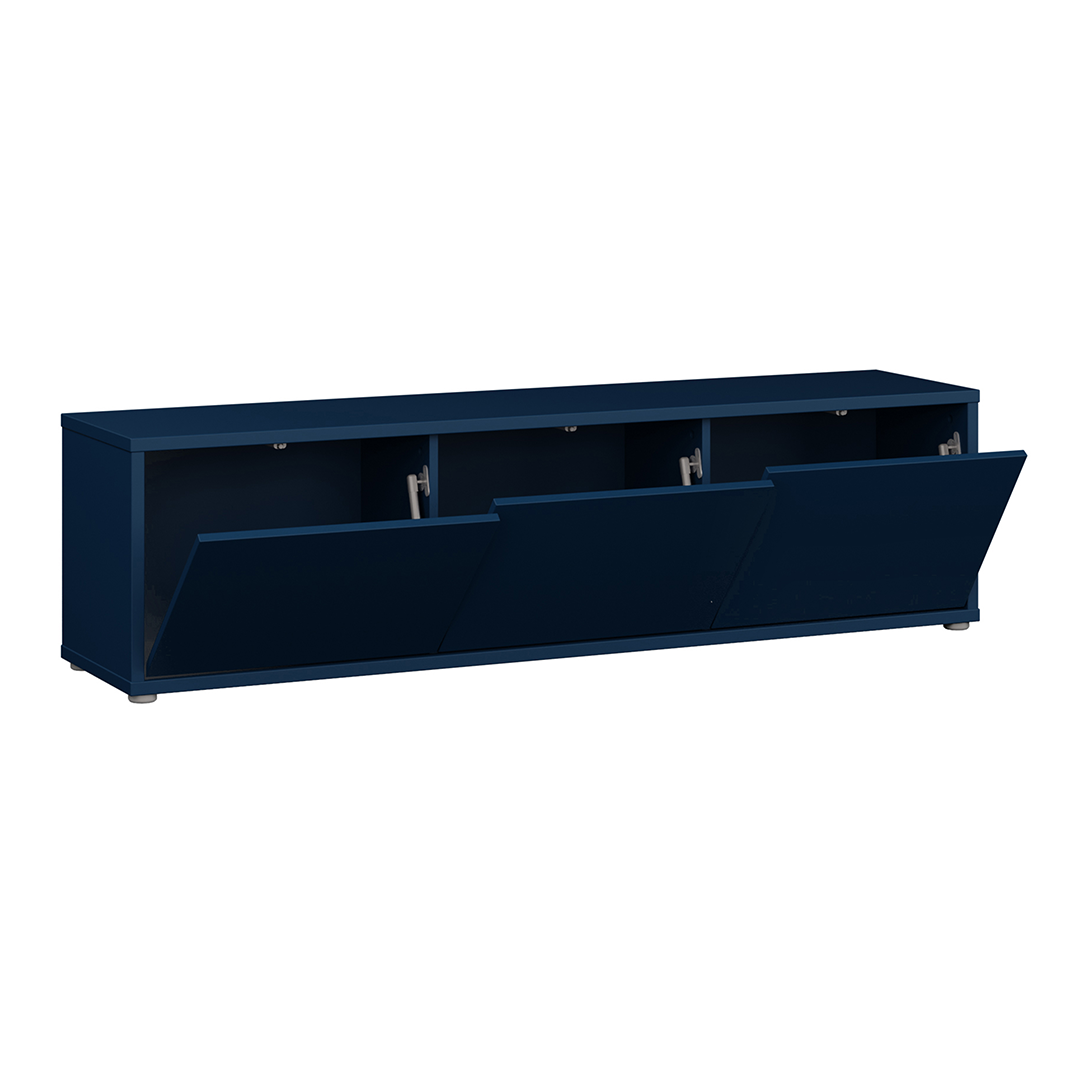 Wooden TV Stand Wide With 3 Push-to-Open Doors - Alice Springs