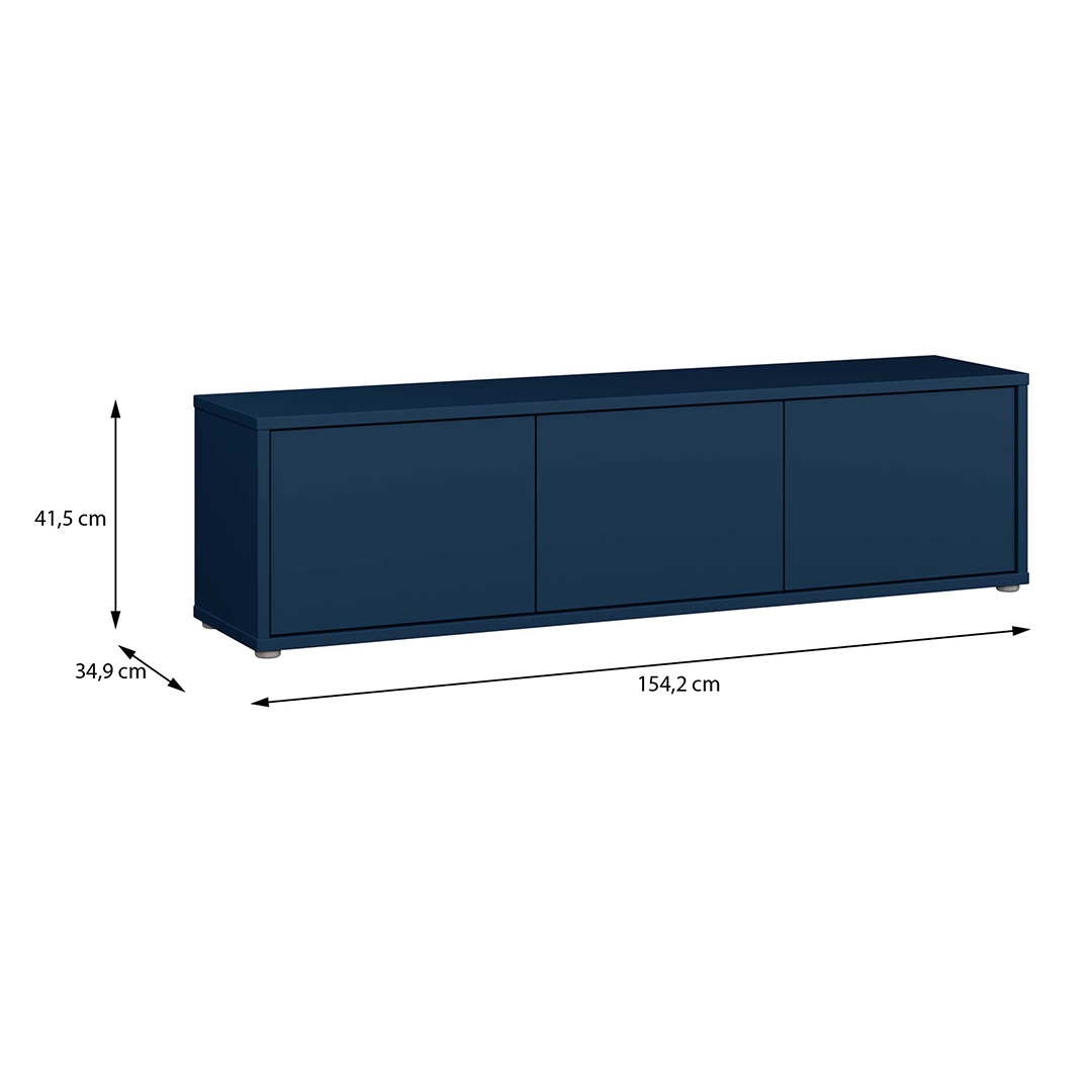 Wooden TV Stand Wide With 3 Push-to-Open Doors - Alice Springs