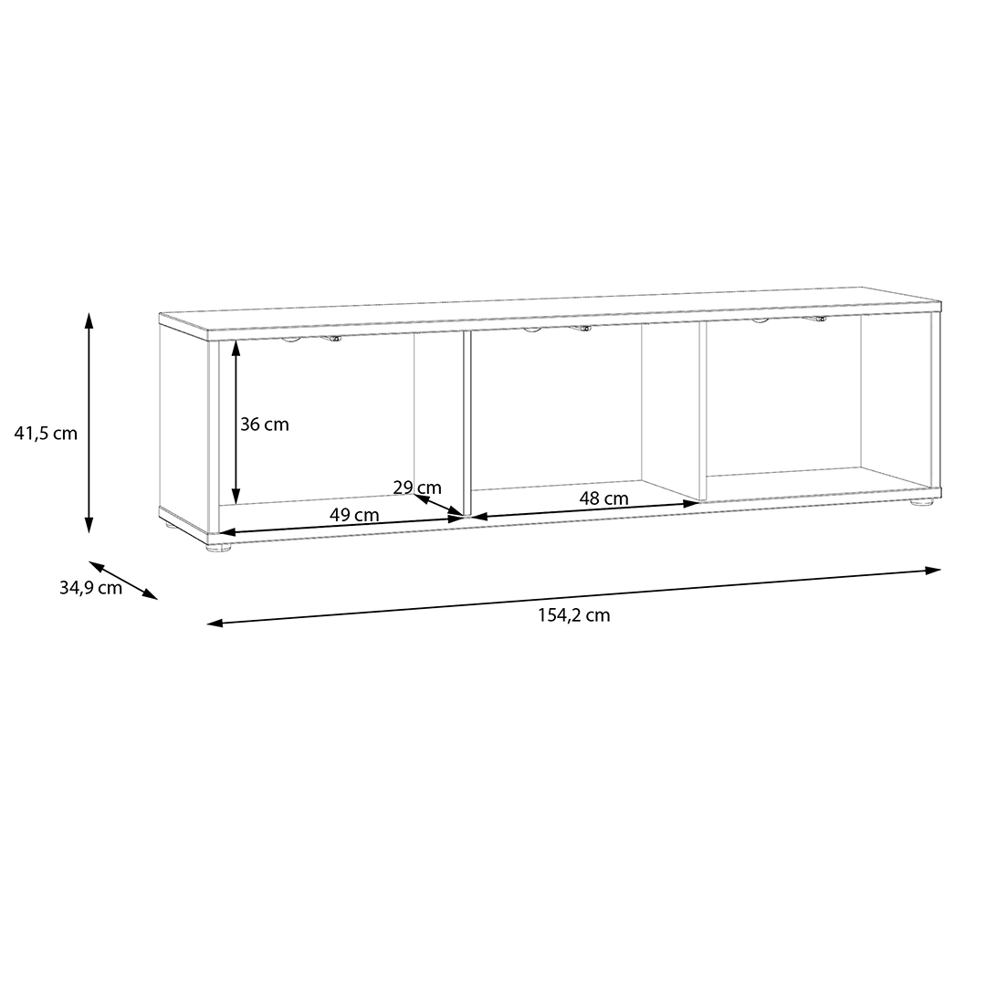 Wooden TV Stand Wide With 3 Push-to-Open Doors - Alice Springs