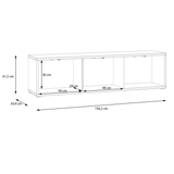 Wooden TV Stand Wide With 3 Push-to-Open Doors - Alice Springs