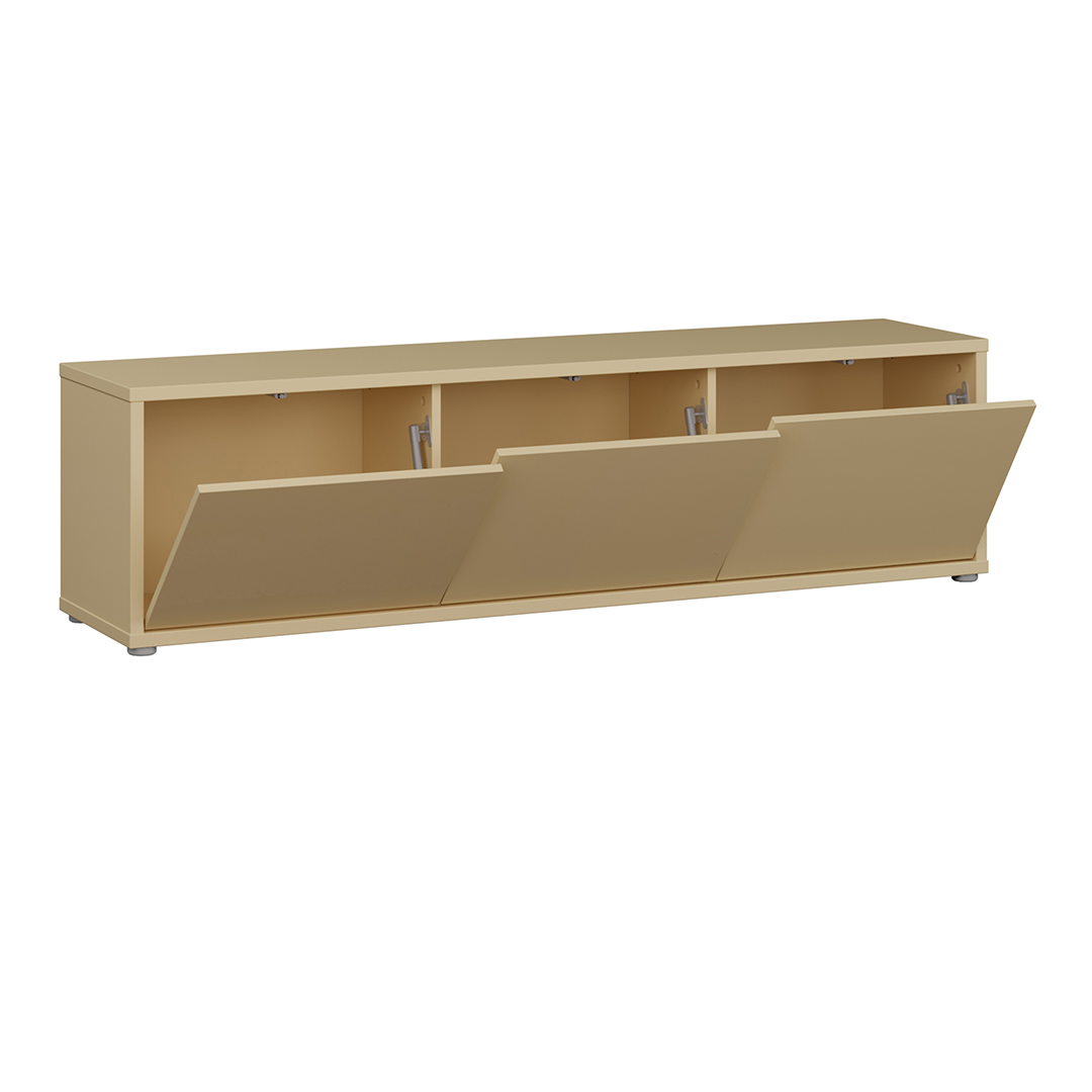 Wooden TV Stand Wide With 3 Push-to-Open Doors - Alice Springs