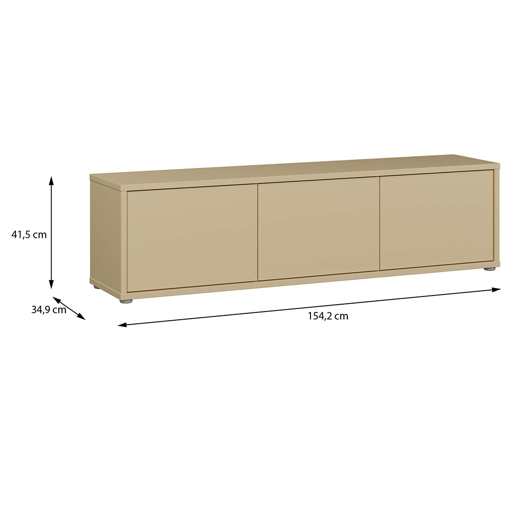 Wooden TV Stand Wide With 3 Push-to-Open Doors - Alice Springs