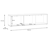 Wooden TV Stand Wide With 3 Push-to-Open Doors - Alice Springs
