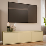 Wooden TV Stand Wide With 3 Push-to-Open Doors - Alice Springs