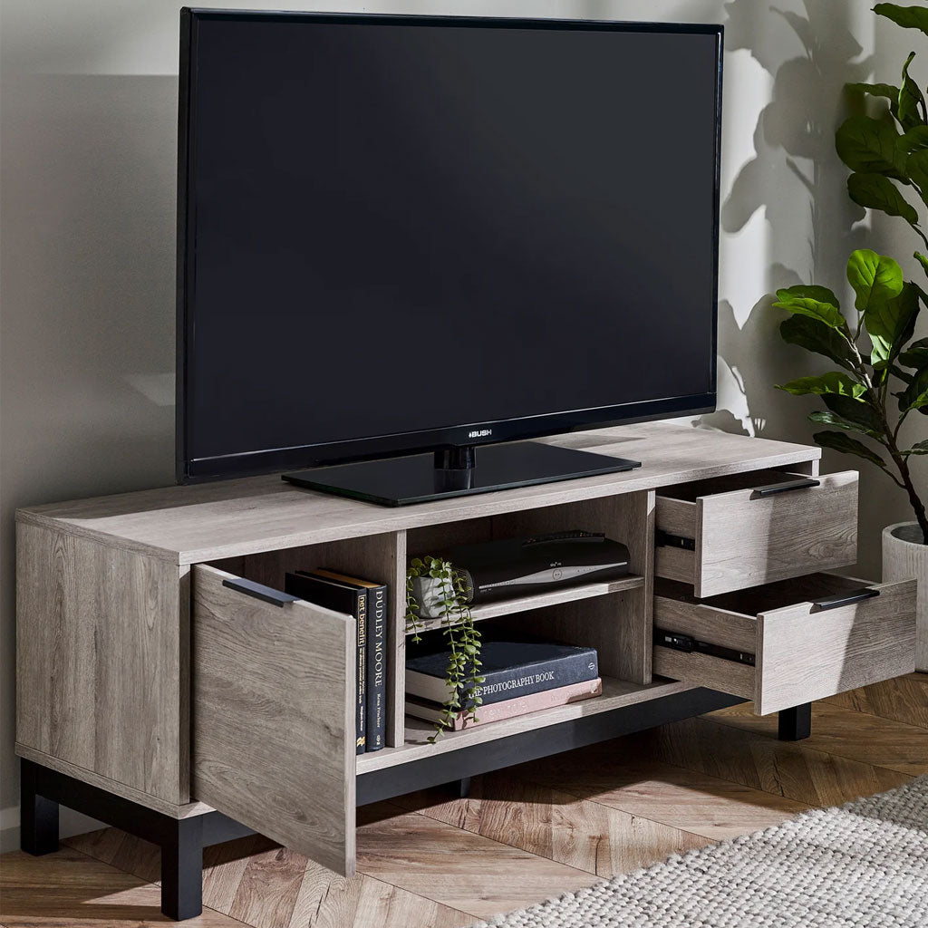 Wooden TV Stand With 1 Door And 2 Drawers - Bali