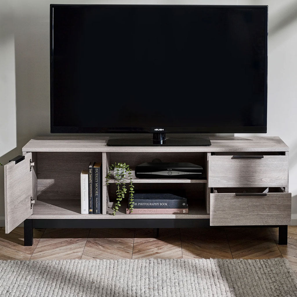 Wooden TV Stand With 1 Door And 2 Drawers - Bali