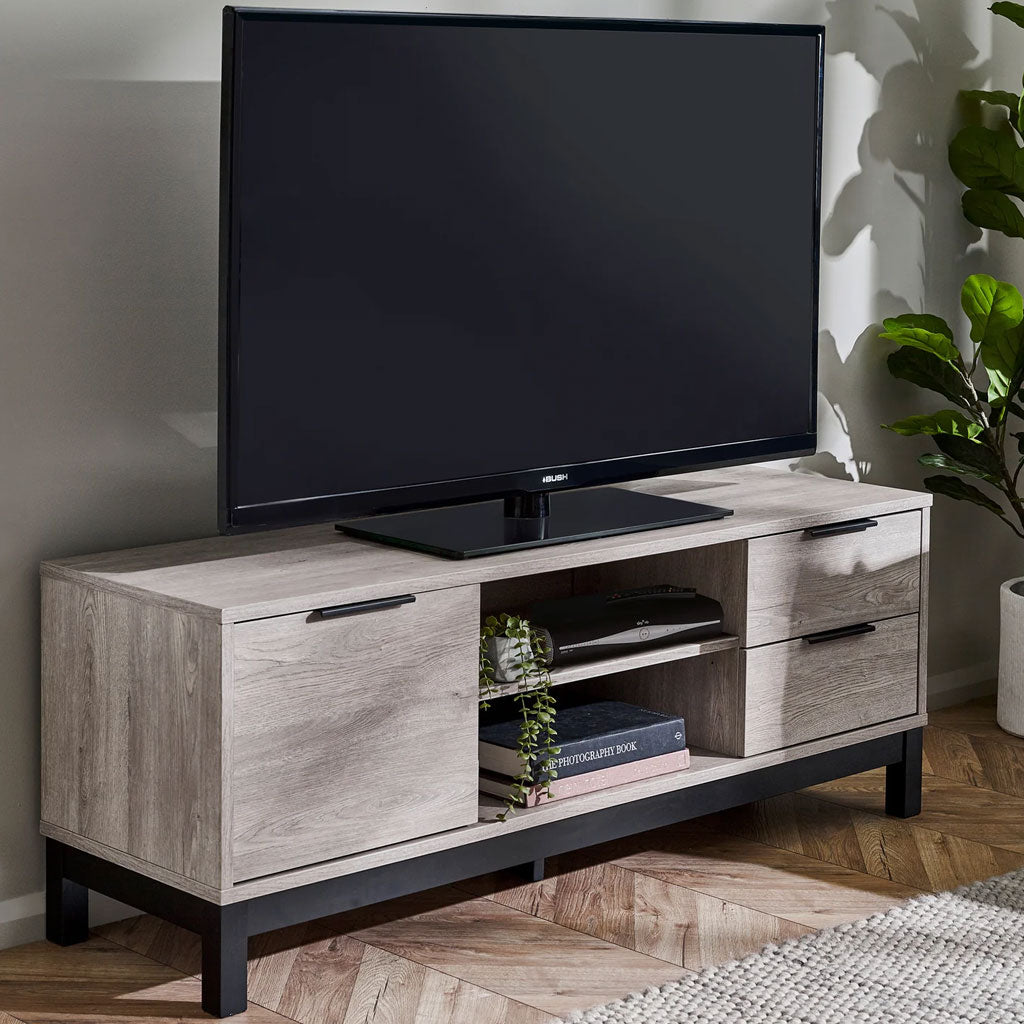 Wooden TV Stand With 1 Door And 2 Drawers - Bali
