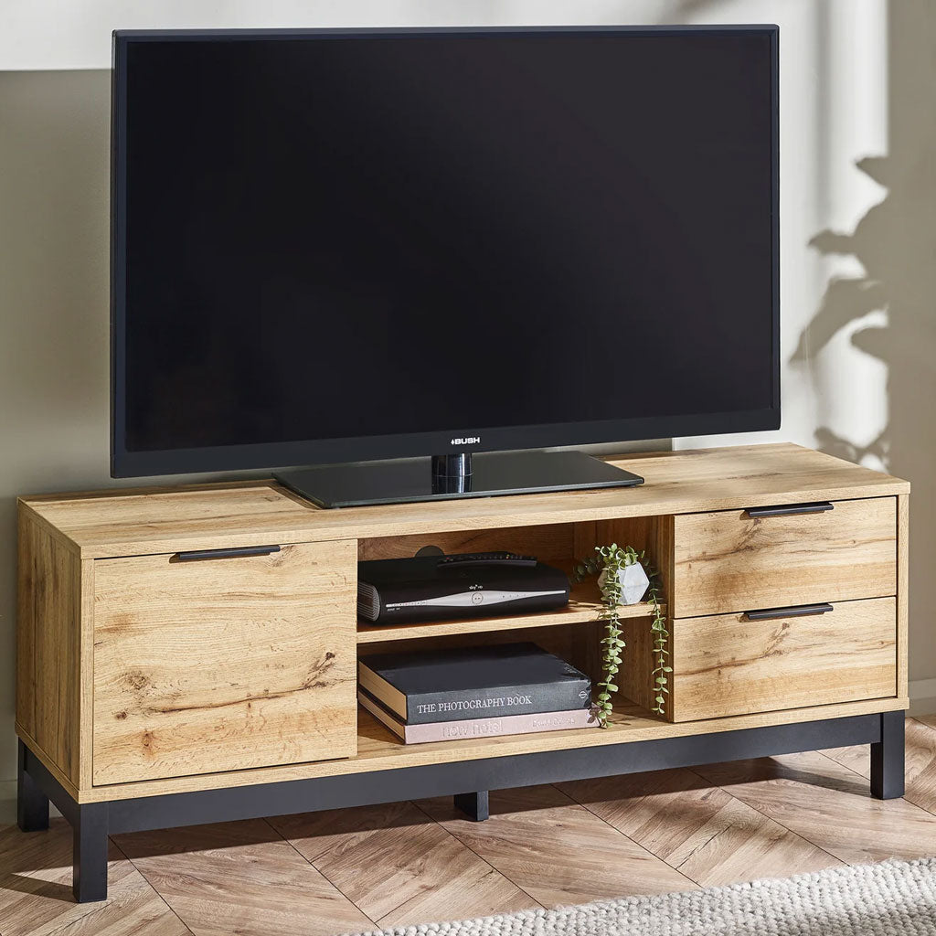 Wooden TV Stand With 1 Door And 2 Drawers - Bali