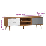 Wooden TV Stand With 1 Door And 2 Drawers - Molde