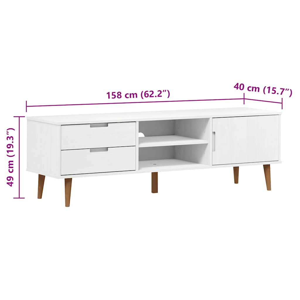 Wooden TV Stand With 1 Door And 2 Drawers - Molde