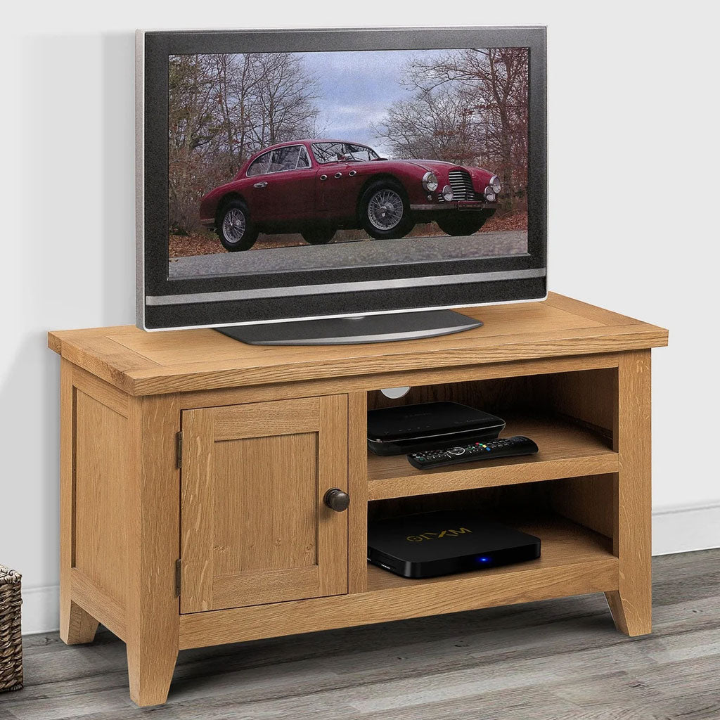 Wooden TV Stand With 1 Door And 2 Shelves - Astoria