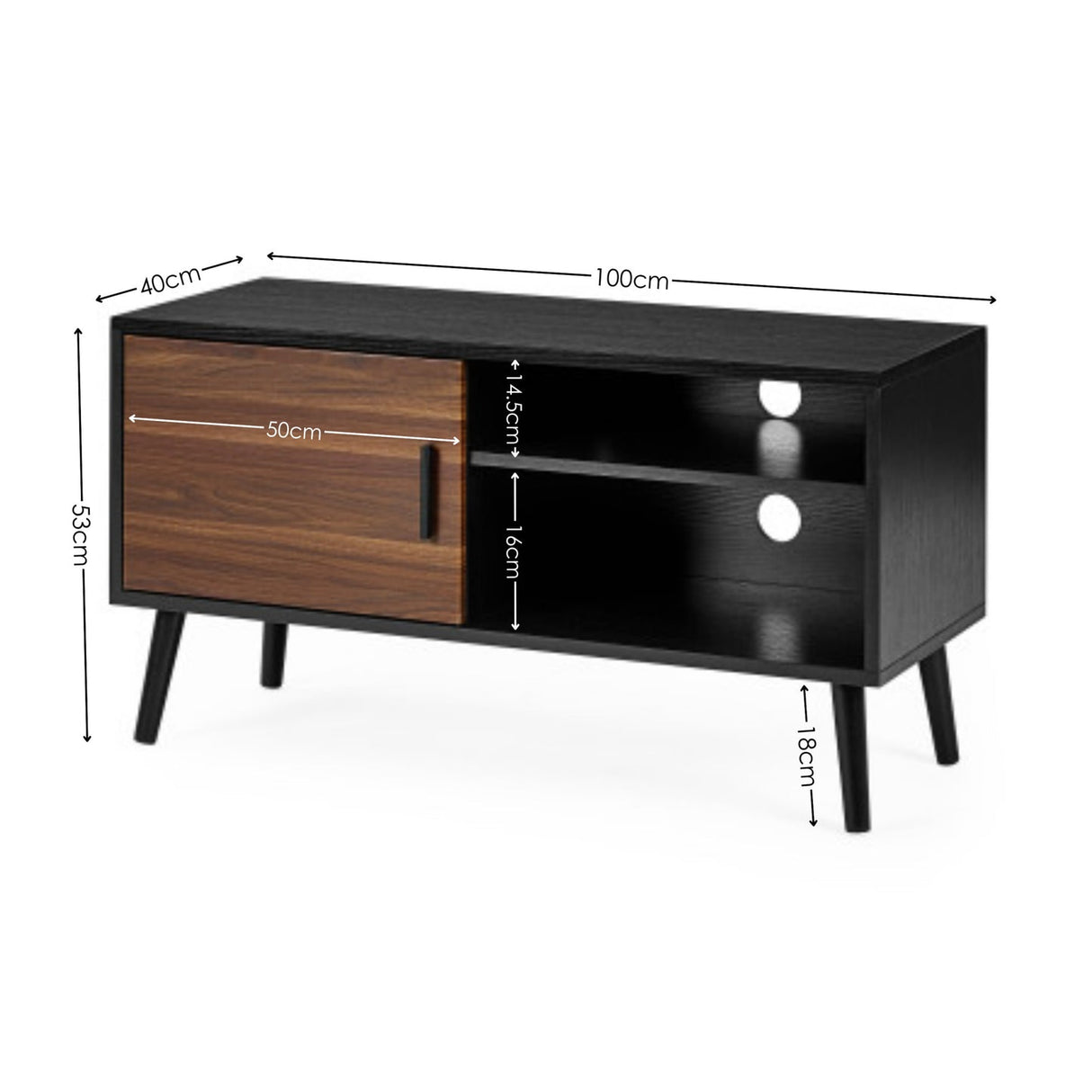 Wooden TV Stand With 1 Door - Trent