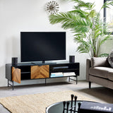 Wooden TV Stand With 2 Doors And 1 Shelf - Alvin