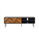 Wooden TV Stand With 2 Doors And 1 Shelf - Alvin