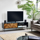 Wooden TV Stand With 2 Doors And 1 Shelf - Alvin