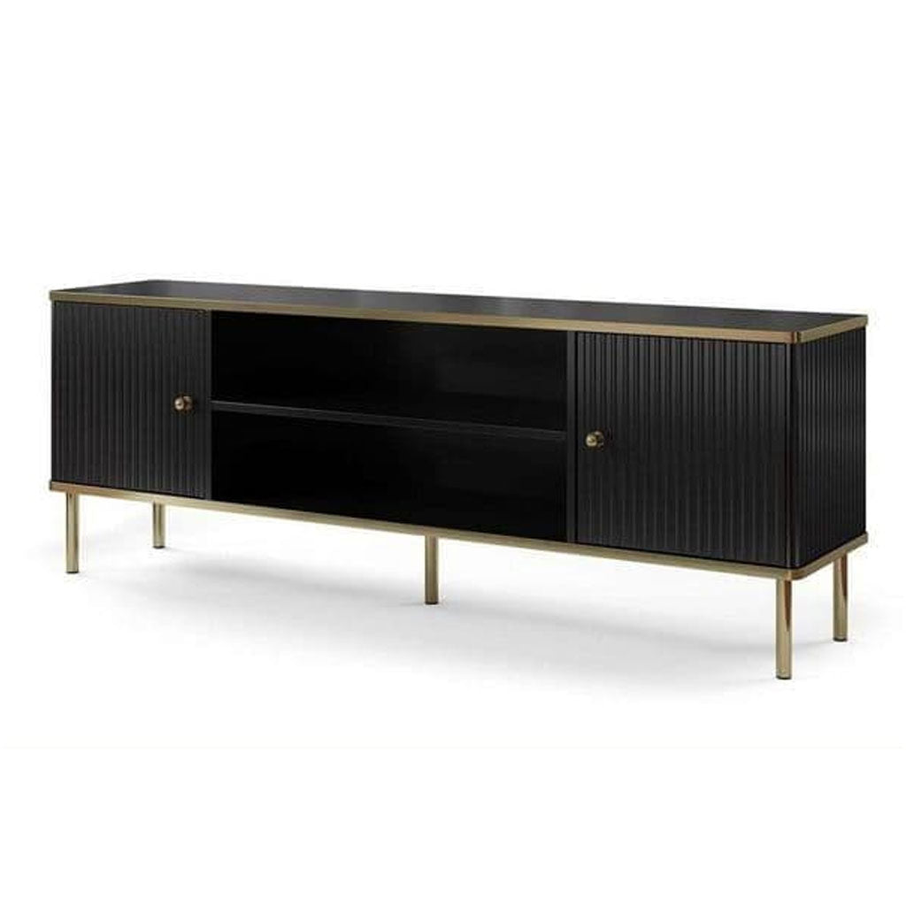 Wooden TV Stand With 2 Doors And 2 Shelves - Madison