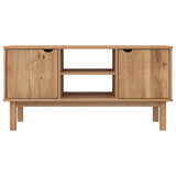 Wooden TV Stand With 2 Doors And 2 Shelves - Otta
