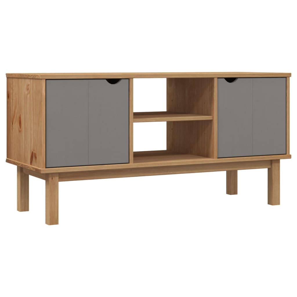 Wooden TV Stand With 2 Doors And 2 Shelves - Otta