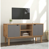 Wooden TV Stand With 2 Doors And 2 Shelves - Otta