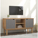 Wooden TV Stand With 2 Doors And 2 Shelves - Otta