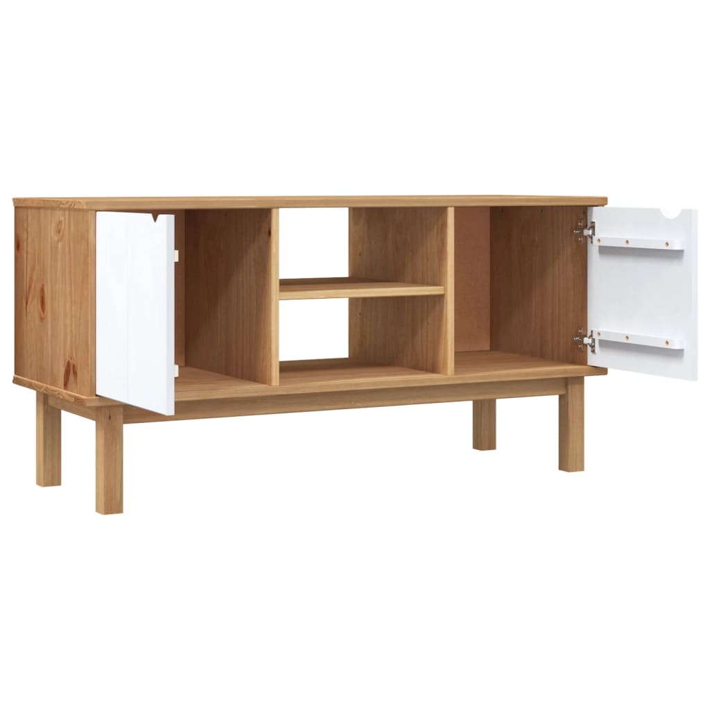 Wooden TV Stand With 2 Doors And 2 Shelves - Otta