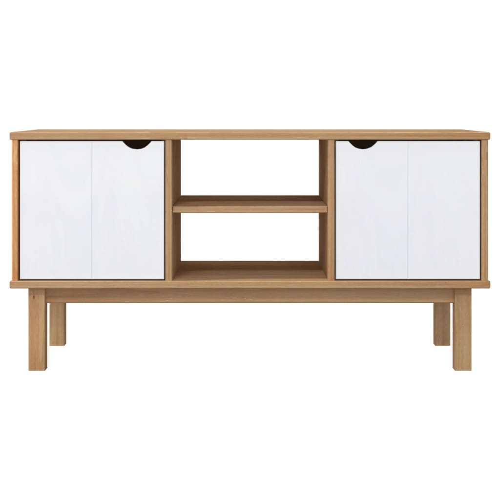 Wooden TV Stand With 2 Doors And 2 Shelves - Otta