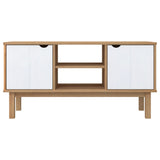 Wooden TV Stand With 2 Doors And 2 Shelves - Otta