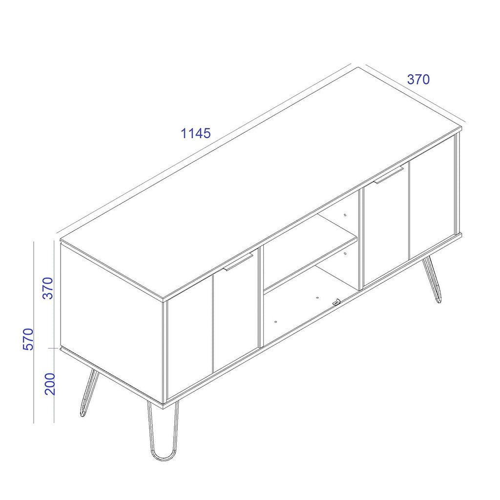 Wooden TV Stand With 2 Doors - Augusta