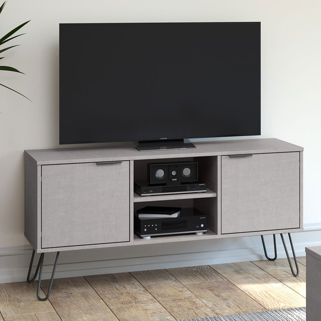 Wooden TV Stand With 2 Doors - Augusta
